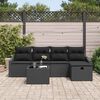 vidaXL Bankstel met kussen 6 pcs poly rattan