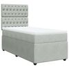 vidaXL Boxspring met matras fluweel lichtgrijs 90x190 cm