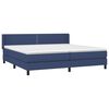 vidaXL Boxspring met matras stof blauw 200x200 cm