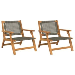 vidaXL Tuinmeubelen 2 pcs Grijs 67 x 78 x 73 cm Massief Acaciahout