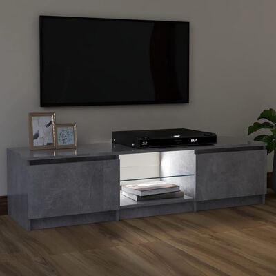 vidaXL Tv-meubel met LED-verlichting 120x30x35,5 cm betongrijs