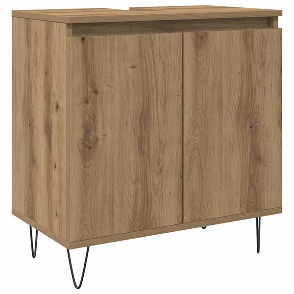 vidaXL Badkamerkast 58x33x60 cm bewerkt hout artisanaal eikenkleurig