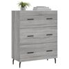 vidaXL Dressoir 69,5x34x90 cm bewerkt hout grijs sonoma eikenkleurig