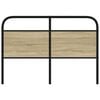 vidaXL Vervangend hoofdbord 135 cm staal en bewerkt hout sonoma eikenkleurig