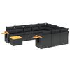 vidaXL Patio Sofa Set 11-zits Black