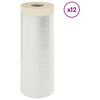 vidaXL Stofdoek met plakband 12 st Doorzichtig 210 x 2000 cm HDPE