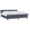 vidaXL Boxspring met matras fluweel donkergrijs 180x220 cm