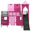 vidaXL Loftbed voor Kids Zwart en Roze 74,5 x 190 cm Metaal