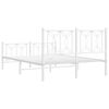 vidaXL Bedframe met hoofd- en voeteneinde metaal wit 140x190 cm