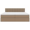 vidaXL Opslag bed met matras Cappuccino 180 x 200 cm Nep Leer