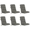 vidaXL 6-delige Hoogrug Kussen VIANEN 6 st 100% Polyester Grijs