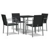 vidaXL 5-delige Tuinset met kussens poly rattan en staal