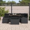 vidaXL Tuin Sofa Set met opslag 7 pcs Zwart Poly riet