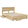 vidaXL Bedframe met hoofdeinde Sonoma Eiken 140 x 200 cm Bewerkt hout