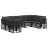 vidaXL Buiten bankenset 9 pcs Zwart en Donkergrijs Polyester