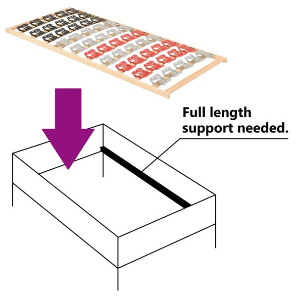 vidaXL Bedframe met 12 latten en steunen 120x200 cm