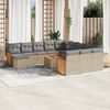 vidaXL 13-delige Loungeset met kussens poly rattan beige
