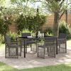 vidaXL Tuin eettafelset 5 pcs Grijs poly rattan