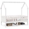 vidaXL Bedhuis wit massief grenenhout 80x160 cm