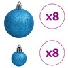 vidaXL Kerstballen 100 st 3/4/6 cm blauw en zilverkleurig
