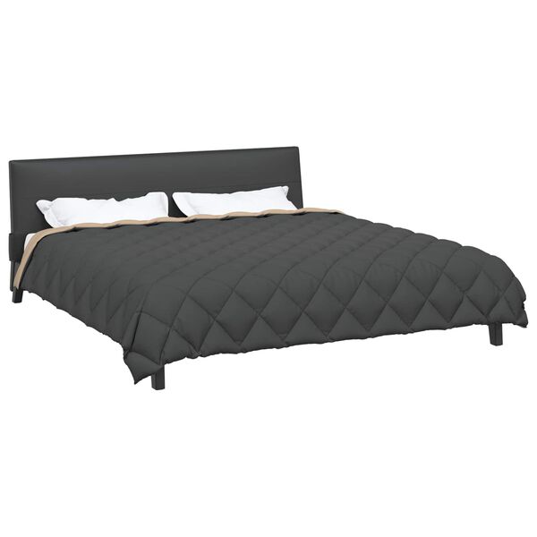 vidaXL Winter Dekbed Antraciet en Taupe 220 x 240 cm Microfiber