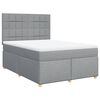 vidaXL Boxspring met matras stof lichtgrijs 140x200 cm