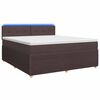 vidaXL Boxspringbed met matras Donkerbruin 180 x 200 cm Stof