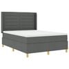 vidaXL Boxspringbed met LED-stripverlichting Grijs 160 x 200 cm Stof