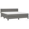 vidaXL Boxspring met matras stof donkergrijs 180x200 cm