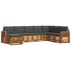 vidaXL Sofa-Sets 8 pcs Natuurlijk en Antraciet Massief Acaciahout