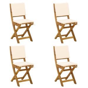 vidaXL Bistrostoelen voor buiten 4 pcs Cr&egrave;mewit Massief Acaciahout