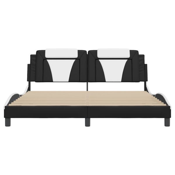 vidaXL Bedframe "Viana" zonder matras kunstleer zwart en wit 180x200 cm