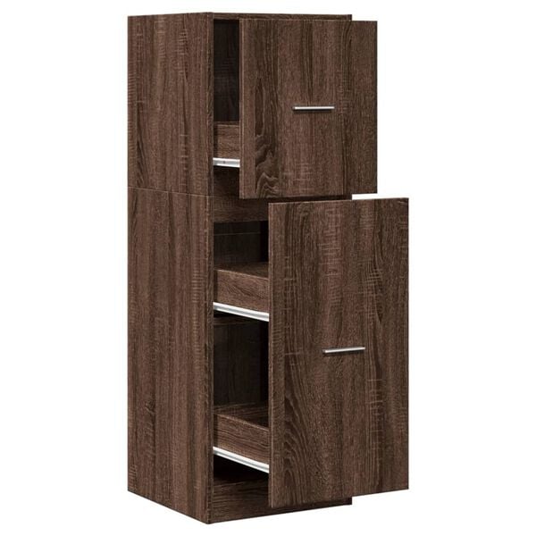 vidaXL Apothekerskast 40x41x118 cm bewerkt hout bruin eikenkleurig