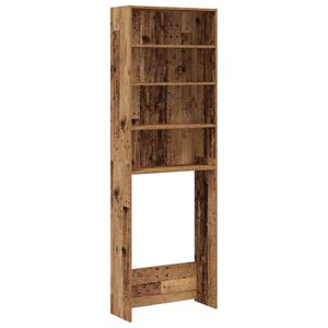 vidaXL Wasmachinekast 64x24x190 cm oud houtkleurig