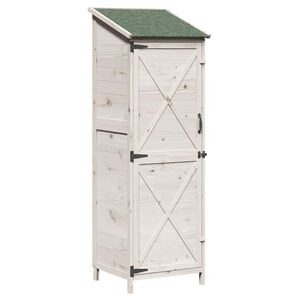 vidaXL Tuinschuur Wit 59,5 x 56 x 176,5 cm Massief Vurenhout