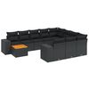 vidaXL 11-delige Loungeset met kussens poly rattan zwart