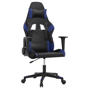 vidaXL Gamestoel kunstleer zwart en blauw