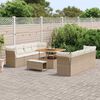 vidaXL Tuin Sofa Set met kussen 11 pcs Beige en Cr&egrave;me poly rattan