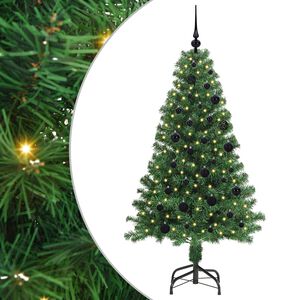 vidaXL Kunstkerstboom Groen 150 cm PVC en Staal en Kunststof
