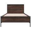 vidaXL Bedframe bewerkt hout en metaal bruin eikenkleurig 90x190 cm