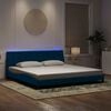 vidaXL Bedframe met LED zonder matras "Hanko" fluweel blauw 200x200 cm