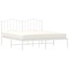 vidaXL Bedframe met hoofdbord metaal wit 183x213 cm