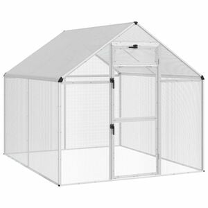 vidaXL Vogelkooi Zilverkleurig 181,5 x 221 x 173,5 cm
