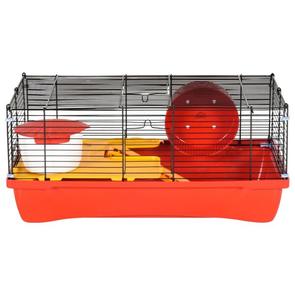 vidaXL Hamsterkooi 58x32x36 cm polypropeen en metaal rood