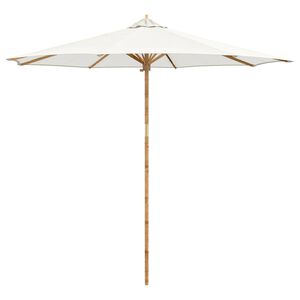 vidaXL Tuinparasol Cr&egrave;me Wit &Oslash; 270 x 260 cm Bamboe