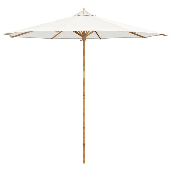 vidaXL Tuinparasol Cr&egrave;me Wit &Oslash; 270 x 260 cm Bamboe
