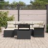 vidaXL Tuin Sofa Set met kussen 7 pcs Zwart Poly riet