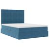 vidaXL Opbergbed met LED met matras Donkerblauw 140 x 200 cm Fluweel