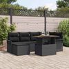 vidaXL Tuin Sofa Set 7 pcs Zwart Poly rattan en gepoedercoat staal