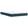 vidaXL Boxspring met matras fluweel blauw 160x200 cm
